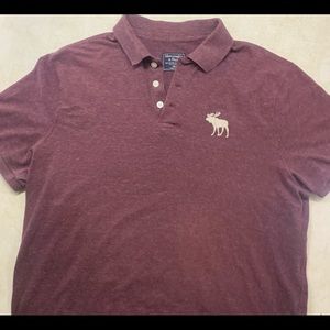 mens ABERCROMBIE & FITCH BRICK RED polo SHORT SLEEVE XXL